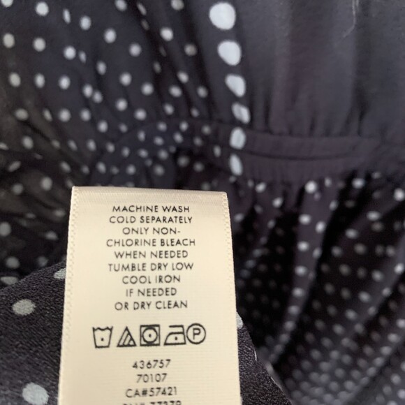 Ann Taylor cap sleeve navy polka dot peplum top XS - Picture 8 of 8